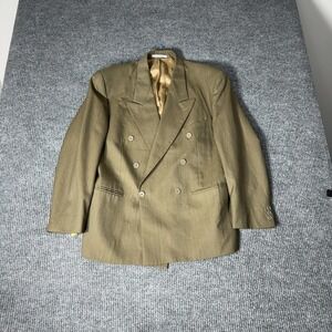 Vintage Yves Saint Laurent Blazer Mens XL Brown Double Breasted Wool Made France